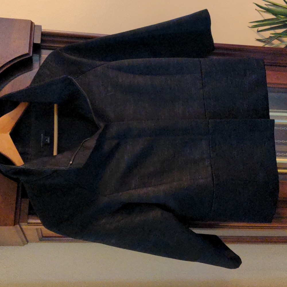Ann Taylor Black Jacket with Stand Up Collar